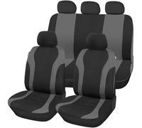 Upgrade4cars Fundas Asientos Coche Universales Negro Gris | Universal Funda de Asiento para Delantero y Trasero