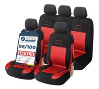 Upgrade4cars Fundas Asientos Coche Universales Negro Rojo Accesorios | Apto para la mayoría de coches | Lavable a 30 grados | fácil de cuidar & adaptable | Verano & Invierno