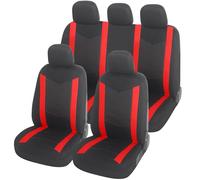 Upgrade4cars Fundas Asientos Coche Universales Negro Rojo | Funda de Asiento Universal para Delantero y Trasero