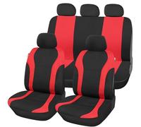 Upgrade4cars Fundas Asientos Coche Universales Negro Rojo | Universal Funda de Asiento para Delantero y Trasero