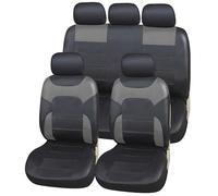Upgrade4cars Fundas Asientos Coche Universales Polipiel Gris | Set Completo Protectoras Delanteros y Trasero para Todo el Año