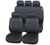 Upgrade4cars Fundas Asientos Coche Universales Polipiel Negro | Set Completo Protectoras Delanteros y Trasero para Todo el Año