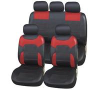 Upgrade4cars Fundas Asientos Coche Universales Polipiel Rojo | Set Completo Protectoras Delanteros y Trasero para Todo el Año