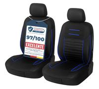 Upgrade4cars Fundas Asientos Delanteros Coche Universales Negro Azul | Cubre Universal | Protector de Asiento Delantero para Conductor y Copiloto | Accesorios Interior Decoracion