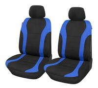 Upgrade4cars Fundas Asientos Delanteros Coche Universales Negro Azul | Universal Funda de Asiento para Delantero (Conductor y Copiloto)