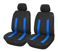 Upgrade4cars Fundas Asientos Delanteros Coche Universales Negro Azul | Universal Funda de Asiento para Delantero (Conductor y Copiloto)