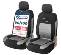 Upgrade4cars Fundas Asientos Delanteros Coche Universales Negro Gris | Cubre Universal | Protector de Asiento Delantero para Conductor y Copiloto | Accesorios Interior Decoracion