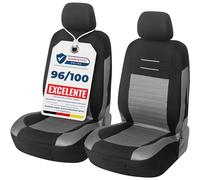 Upgrade4cars Fundas Asientos Delanteros Coche Universales Negro Gris | Cubre Universal | Protector de Asiento Delantero para Conductor y Copiloto | Accesorios Interior Decoracion