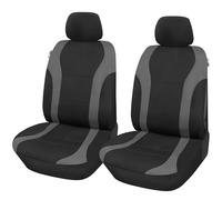 Upgrade4cars Fundas Asientos Delanteros Coche Universales Negro Gris | Universal Funda de Asiento para Delantero (Conductor y Copiloto)
