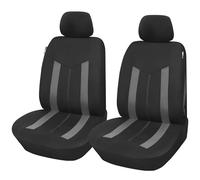 Upgrade4cars Fundas Asientos Delanteros Coche Universales Negro Gris | Universal Funda de Asiento para Delantero (Conductor y Copiloto)