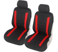 Upgrade4cars Fundas Asientos Delanteros Coche Universales Negro Rojo | Funda de Asiento Universal para Delantero (Conductor y Copiloto)