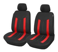 Upgrade4cars Fundas Asientos Delanteros Coche Universales Negro Rojo | Universal Funda de Asiento para Delantero (Conductor y Copiloto)