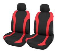 Upgrade4cars Fundas Asientos delanteros Coche universales negro rojo | universal Funda de Asiento para delantero (conductor y copiloto)