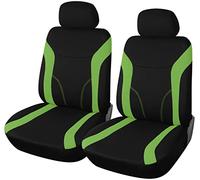 Upgrade4cars Fundas Asientos Delanteros Coche Universales Verde Negro | Protector de Asiento Delantero para Conductor y Copiloto | Accesorios Interior para Mujer y Hombre
