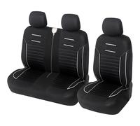 Upgrade4cars Fundas Asientos Delanteros para Furgoneta | Cubiertas Protectoras Universales Van en Negro-Blanco