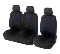 Upgrade4cars Fundas Asientos Delanteros para Furgoneta | Cubiertas Protectoras Universales Van en Negro-Azul
