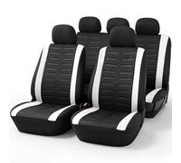 Upgrade4cars Fundas Asientos Set Universal Versión 2026 | Protectores para Delanteros y Trasero en Blanco | Accesorios Coches Interior Decoración