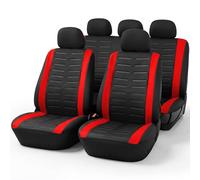 Upgrade4cars Fundas Asientos Set Universal Versión 2026 | Protectores para Delanteros y Trasero en Rojo | Accesorios Coches Interior Decoración