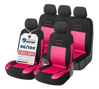 Upgrade4cars Fundas Asientos Set Universal Versión 2026 | Protectores para Delanteros y Trasero en Rosa | Accesorios Coches Interior Decoración