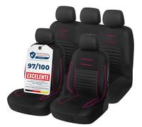 Upgrade4cars Fundas Asientos Set Universal Versión 2026 | Protectores para Delanteros y Trasero en Rosa | Accesorios Coches Interior Decoración