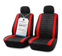 Upgrade4cars Fundas para Asientos Delanteros Set Versión 2026 | Fundas Protectores Universales en Rojo para Conductor y Acompañante | Accesorios Coches Interior Decoración