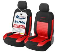 Upgrade4cars Fundas para Asientos Delanteros Set Versión 2026 | Fundas Protectores Universales en Rojo para Conductor y Acompañante | Accesorios Coches Interior Decoración