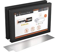 Upgrade4cars Protector Pared Garaje | 2 Tiras de Espuma con Reflector Opcional | Protectores Puertas Panel Columnas | Paragolpes para Garajes | Protección Pilares Parking