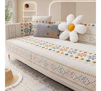 Upgraded Couch Covers - Funda de sofá de estilo bohemio, funda de sofá, funda de sofá antideslizante, funda decorativa for sofá, protector de muebles, funda de sofá, manta for mascotas(Cream,110*240cm