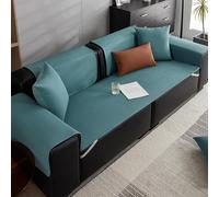 Upgraded Couch Covers - Funda de sofá de piel sintética, 100% impermeable, antideslizante, seccional, funda de sofá de color sólido for perros, niños, protector de muebles for mascotas(Blue,1pc-60x150