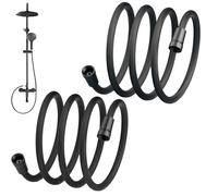 Upgraded Explosion-proof Braided Shower Hose - Anti-leak, Durable Hoses for Shower Head Attachment, No More Leaks or Bursts, Two-Meters Universal Shower/Garden Hoses (Black+Grey,78in)
