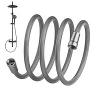 Upgraded Explosion-proof Braided Shower Hose - Anti-leak, Durable Hoses for Shower Head Attachment, No More Leaks or Bursts, Two-Meters Universal Shower/Garden Hoses (Silver,78in)