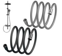 Upgraded Explosion-proof Braided Shower Hose - Anti-leak, Durable Hoses for Shower Head Attachment, No More Leaks or Bursts, Two-Meters Universal Shower/Garden Hoses (Grey+Silver,59in)