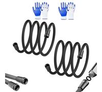 Upgraded Explosion-proof Braided Shower Hose- Anti-leak,Extra Long Flexible Handheld Shower Hose Replacement with Magnetic Connector, for Shower Head Attachment (Black 2pcs,1.5M)