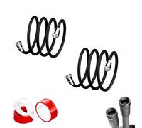 Upgraded Explosion-proof Braided Shower Hose Extra Long 59 Inches, Flexible and Durable, Shower Curtain Head Hoses Replacement (Black,2PCs/59In)
