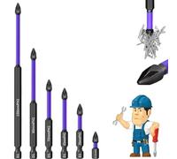 Upgraded High Hardness and Strong Magnetic bit,D1 Anti-Slip and Shock-Proof Bits with Phillips Screwdriver Bits,Magnetic Screwdriver Bit Set,Anti-Shock Strong Magnetic Non-Slip Durable bit -6set