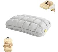 Upgraded Marshmallows Puffs Pillow for Adults,Quilted Loft Fluffy Cushion,Super Soft Down-Alternative Filling Pillows,Breathable Washable Support for Side Back Stomach Sleepers，Gray