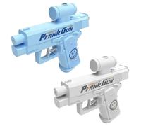 Upgraded Prank Water Gun, Prank Two-Way Water Gun, Prank Squirt Gun Can Spray from Front and Back, Creative Pranks Battle Toy Waters Guns Fight (Blue+White)