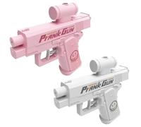 Upgraded Prank Water Gun, Prank Two-Way Water Gun, Prank Squirt Gun Can Spray from Front and Back, Creative Pranks Battle Toy Waters Guns Fight (Pink+White)