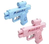 Upgraded Prank Water Gun, Prank Two-Way Water Gun, Prank Squirt Gun Can Spray from Front and Back, Creative Pranks Battle Toy Waters Guns Fight (Pink+Blue)