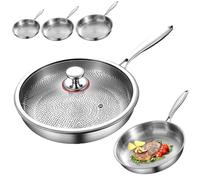 Upgraded Siraats Titanium Hammered Pan, 10/11/12in Non Stick Titanium Skillet, Non Stick & Scratch-Resistant For Cooking, Frying, Baking(11in/28cm)
