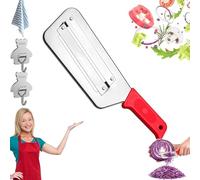 Upgraded Stainless Steel Cabbage Shredder for Coleslaw, Double-Layer Slicer& Multifunctional Vegetable Cutter for Sauerkraut,Salad and Stir Fry Prep (Red)