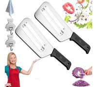 Upgraded Stainless Steel Cabbage Shredder for Coleslaw, Double-Layer Slicer& Multifunctional Vegetable Cutter for Sauerkraut,Salad and Stir Fry Prep (2Pcs-A)