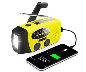 Upgraded Version RunningSnail Emergency Hand Crank Self Powered Am/FM NOAA Solar Weather Radio with LED Flashlight Emergency Power Bank for iPhone/Smartphone (088Y)