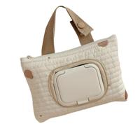 Upgrades - Estuche bordado para bebé, bolsa de algodón y lino, accesorio de gran tamaño para padres, dispensador fácil de limpiar para cochecitos