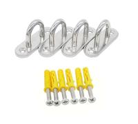 Upgrades - Gancho de metal inoxidable con placa de metal para hamaca, gancho de techo, 4 piezas para colgar hamacas y accesorios de techo de pared, placas de fijación resistentes