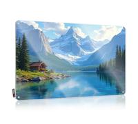 Upgrades - Letreros elegantes y divertidos vintage - Serene Cabin By The Lake And Mountains Colección de arte de pared rústica fácil de colgar para cobertizo (30 x 40 cm)