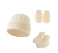 Upgrades Safe Baby Gear - Gorro no irritante con manoplas y botines, juego de protección para bebés, gorro ajustable para recién nacidos, transpirable, conjunto de ropa infantil