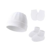 Upgrades Safe Baby Gear - Gorro no irritante con manoplas y botines, juego de protección para bebés, gorro ajustable para recién nacidos, transpirable, conjunto de ropa infantil