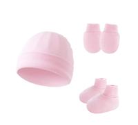 Upgrades Safe Baby Gear - Gorro no irritante con manoplas y botines, juego de protección para bebés, gorro ajustable para recién nacidos, transpirable, conjunto de ropa infantil