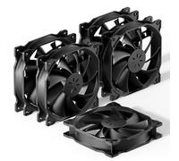 upHere 12BK3-5 - Ventilador de carcasa de computadora de larga duración de 120 mm para refrigeración de carcasas de computadora, paquete de 5, 12BK3-5